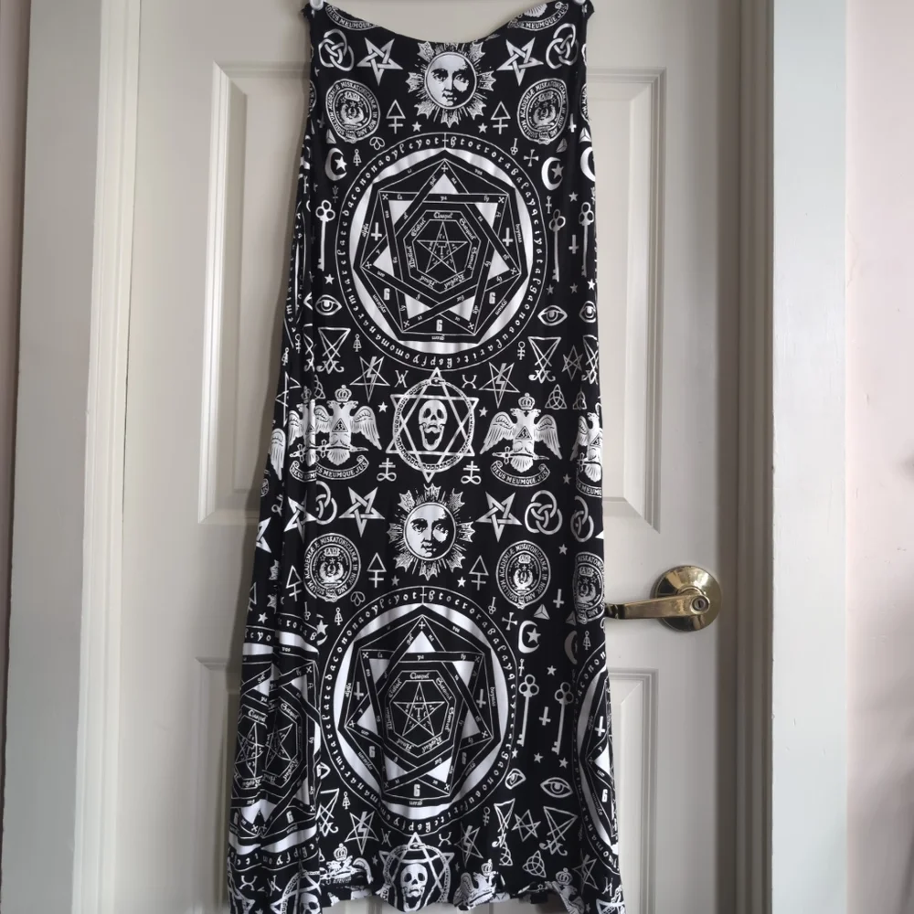 Black and white Killstar occult symbolism maxi tube dress - Picture 6 of 9